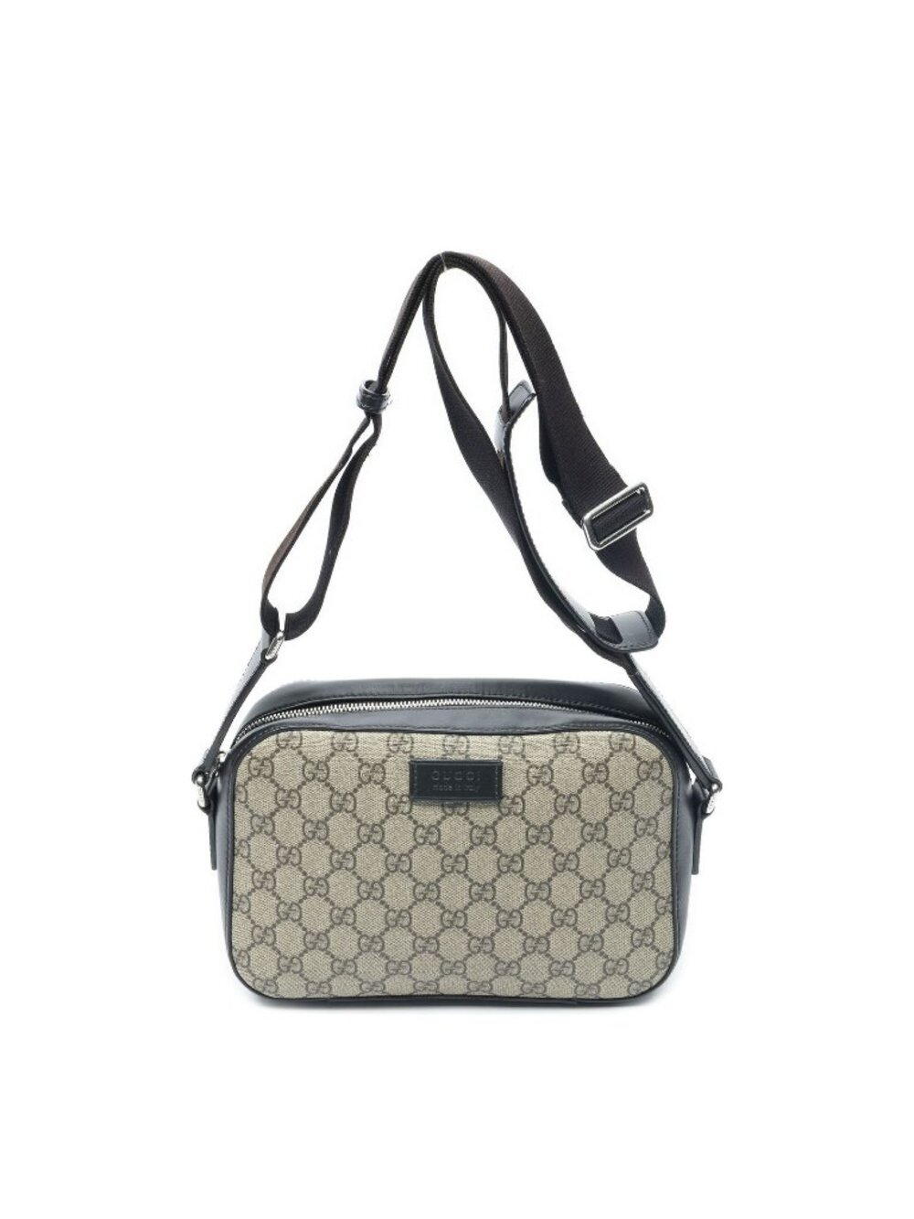 Gucci Camera Bag Beige Black Supreme Canvas